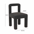 Pemberly Row Transitional Fabric Boucle Dining Chair in Black Finish