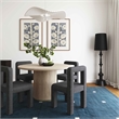 Pemberly Row Transitional Fabric Boucle Dining Chair in Black Finish