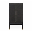 Pemberly Row Handmade Modern Coastal Charcoal Woven Rattan Cabinet