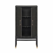 Pemberly Row Handmade Modern Coastal Charcoal Woven Rattan Cabinet