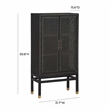 Pemberly Row Handmade Modern Coastal Charcoal Woven Rattan Cabinet