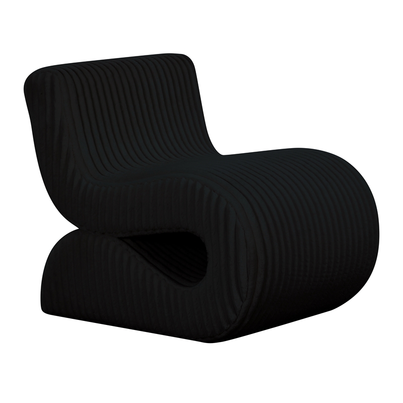Pemberly Row Contemporary Black Oversized Corduroy Accent Chair