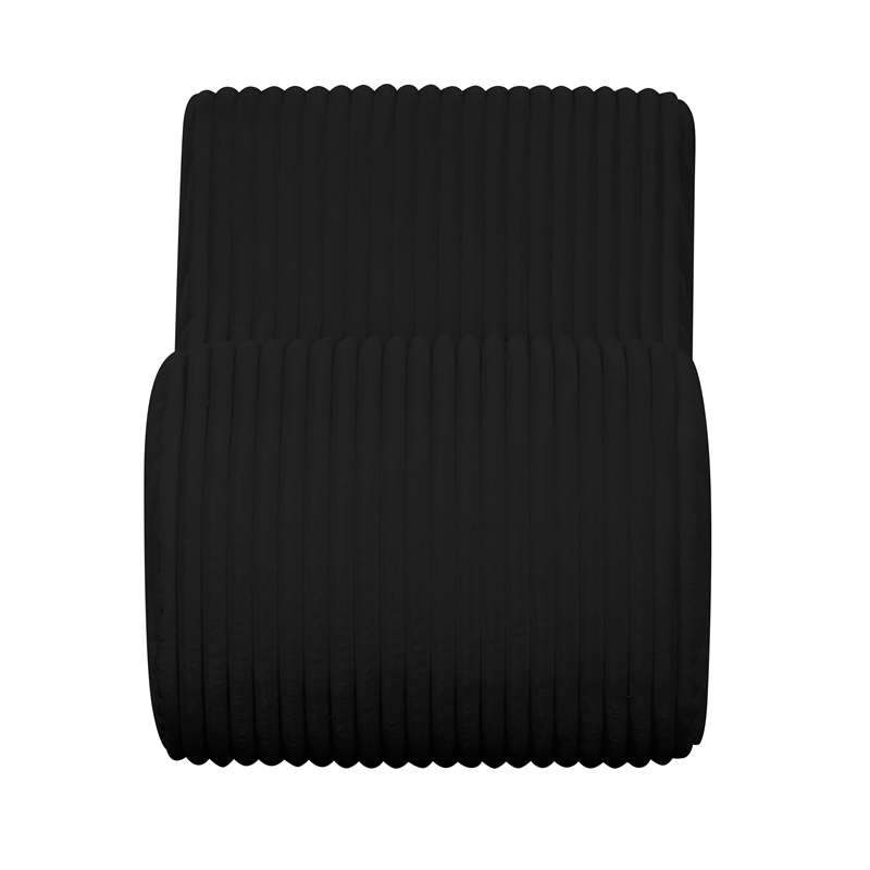 Pemberly Row Contemporary Black Oversized Corduroy Accent Chair