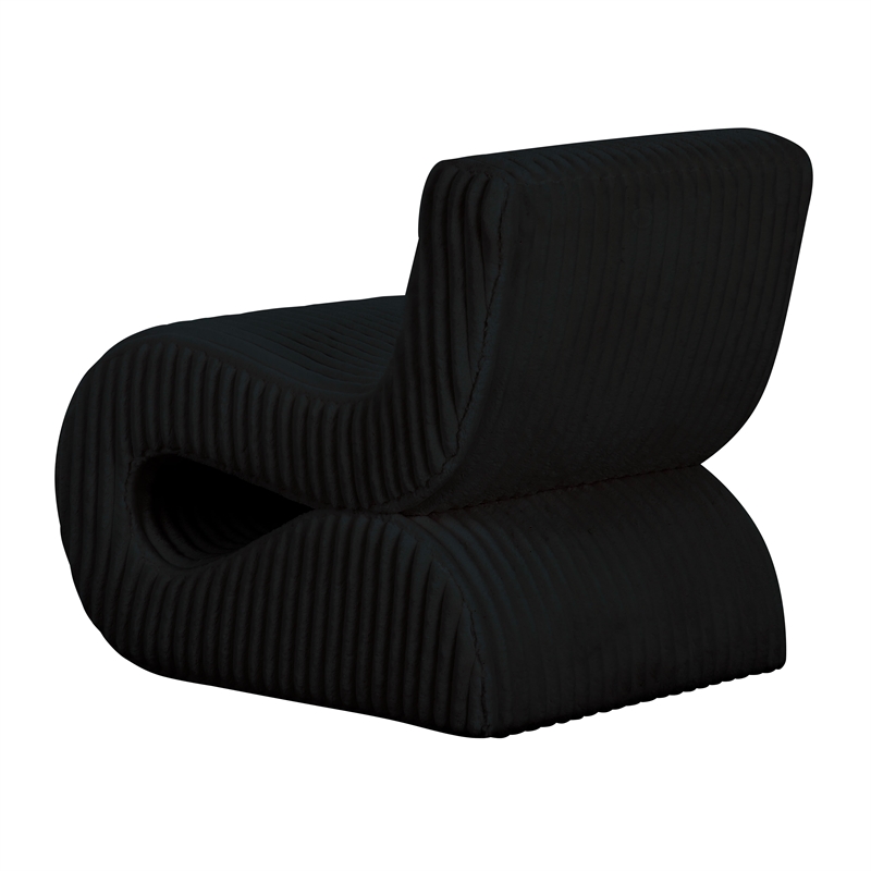 Pemberly Row Contemporary Black Oversized Corduroy Accent Chair