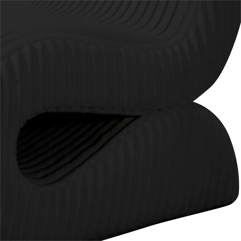 Pemberly Row Contemporary Black Oversized Corduroy Accent Chair