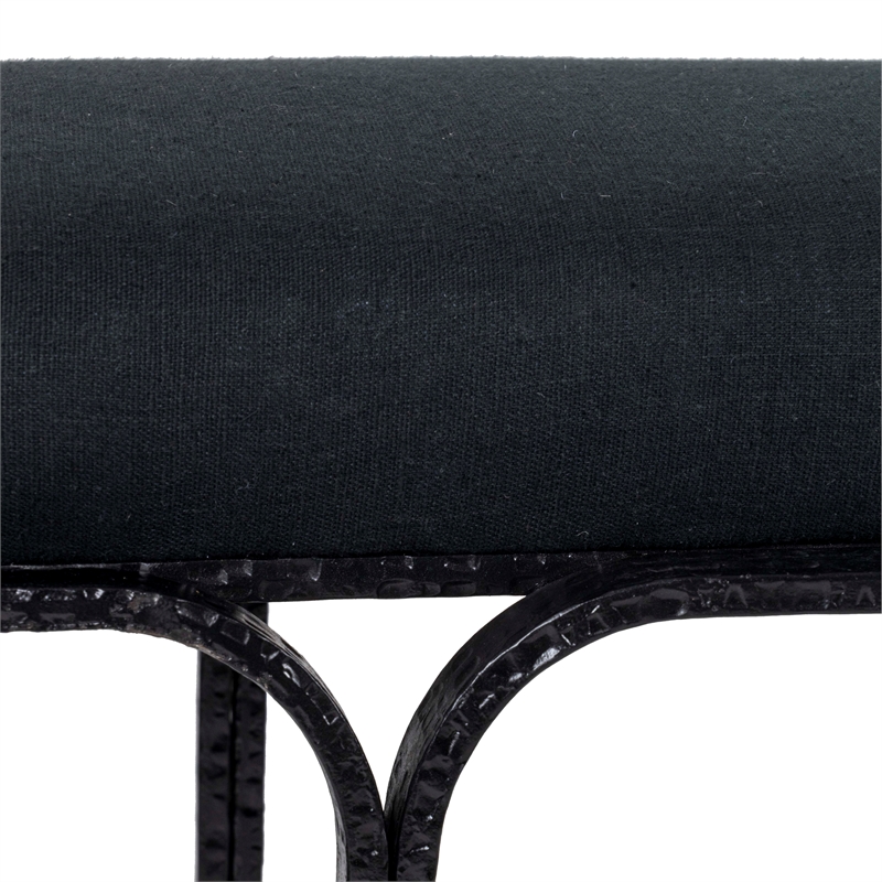 Pemberly Row Handmade Transitional Black Finish Upholstered Bench