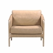 Pemberly Row Handmade Contemporary Tan Genuine Leather Accent Chair