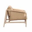 Pemberly Row Handmade Contemporary Tan Genuine Leather Accent Chair