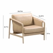 Pemberly Row Handmade Contemporary Tan Genuine Leather Accent Chair