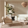 Pemberly Row Handmade Contemporary Tan Genuine Leather Accent Chair
