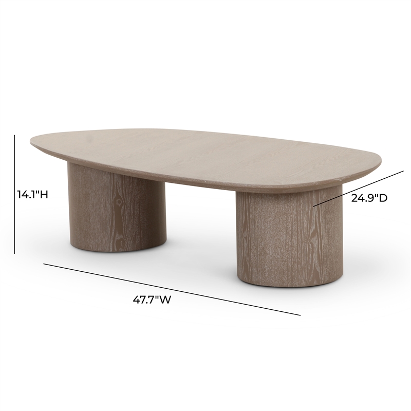 Pemberly Row Washed Ash Oblong Coffee Table - 47.7