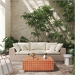Pemberly Row Brick Orange Tile Indoor / Outdoor Coffee Table