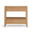 Pemberly Row Contemporary Birdseye Maple 2-Drawer Nightstand