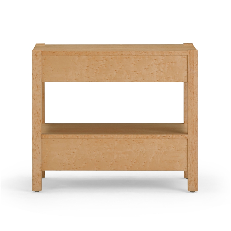 Pemberly Row Contemporary Birdseye Maple 2-Drawer Nightstand