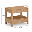 Pemberly Row Contemporary Birdseye Maple 2-Drawer Nightstand