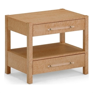 Pemberly Row Contemporary Birdseye Maple 2-Drawer Nightstand