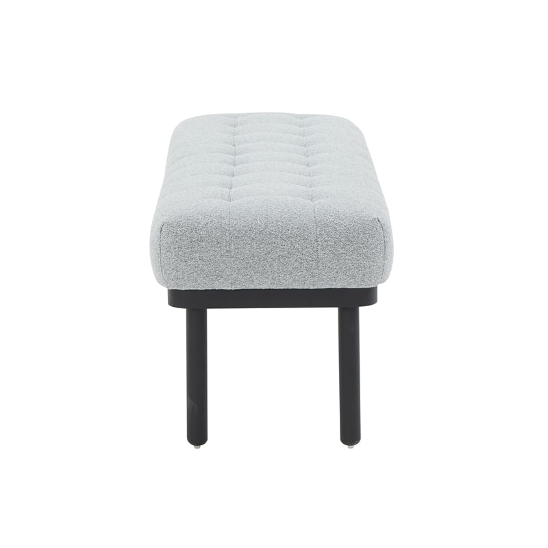 Pemberly Row Handmade Transitional Upholstered  Gray Boucle Bench