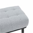Pemberly Row Handmade Transitional Upholstered  Gray Boucle Bench