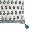 Pemberly Row Blossom Printed Cotton Tassel 20 Inch Accent Cushion
