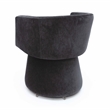 Pemberly Row Contemporary Black Upcycled Chenille Rolling Desk Chair