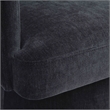 Pemberly Row Contemporary Black Upcycled Chenille Rolling Desk Chair