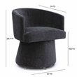 Pemberly Row Contemporary Black Upcycled Chenille Rolling Desk Chair