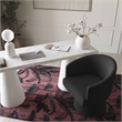 Pemberly Row Contemporary Black Upcycled Chenille Rolling Desk Chair