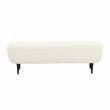 Pemberly Row Transitional Soft Boucle Fabric Cream Boucle Bench