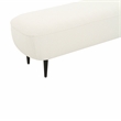 Pemberly Row Transitional Soft Boucle Fabric Cream Boucle Bench