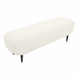 Pemberly Row Transitional Soft Boucle Fabric Cream Boucle Bench