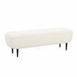 Pemberly Row Transitional Soft Boucle Fabric Cream Boucle Bench