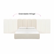 Pemberly Row Contemporary Cream Boucle Wings - Queen or King (Set of 2)