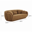 Pemberly Row Handmade Modern Transitional Misty Brown Boucle Sofa