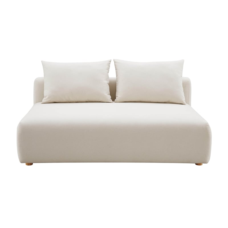 Pemberly Row Handmade Contemporary Cream Linen Modular Loveseat