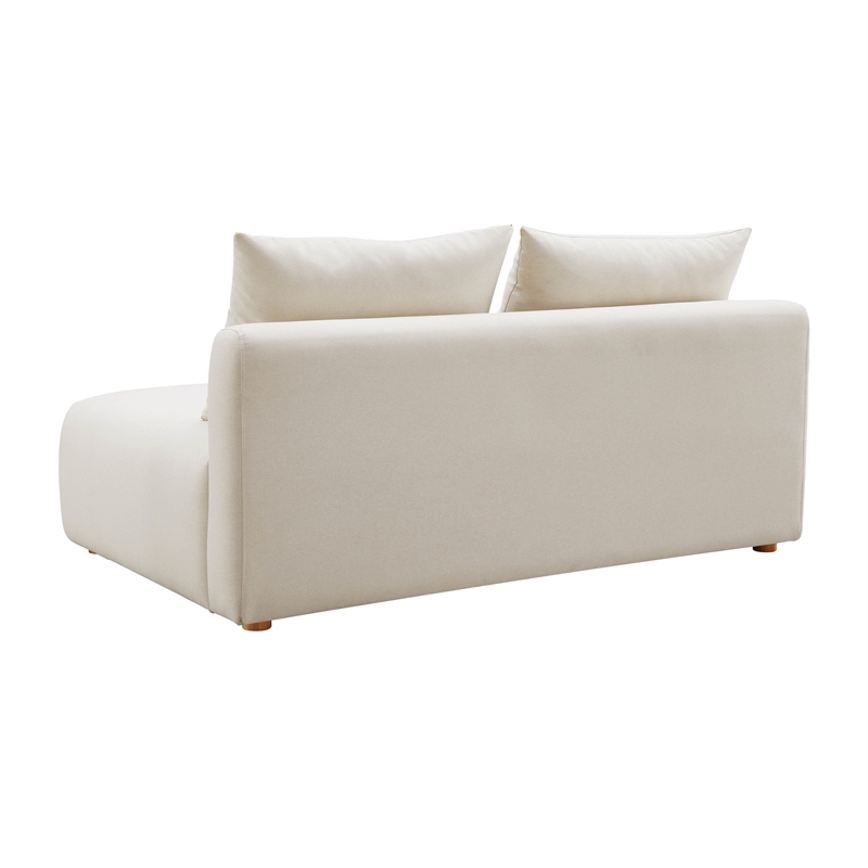 Pemberly Row Handmade Contemporary Cream Linen Modular Loveseat