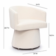 Pemberly Row Contemporary Cream Upcycled Chenille Rolling Desk Chair