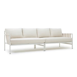 Pemberly Row Handmade Modern / Contemporary Cream Outdoor 110&quot Sofa