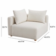 Pemberly Row Contemporary Cream Upholstered Modular Corner Chair