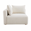 Pemberly Row Contemporary Cream Upholstered Modular Corner Chair