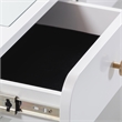 Pemberly Row Transitional Hollywood White Desk with Vanity Mirror
