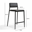 Pemberly Row Black Performance Vegan Leather Stackable Stool - Set of 2