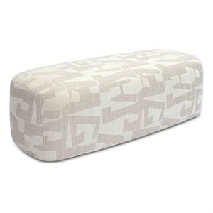 Pemberly Row Modern Transitional Cream Finish Jacquard Bench