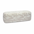 Pemberly Row Modern Transitional Cream Finish Jacquard Bench