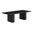 Pemberly Row Transitional Black Oak Rectangular Dining Table