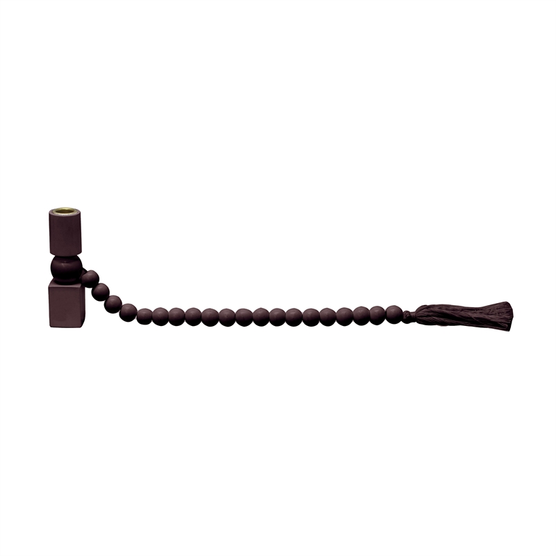 Pemberly Row Handmade Contemporary Merlot Wooden Candlestick
