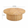 Pemberly Row Handmade Transitional Natural Rattan Coffee Table
