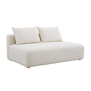 Pemberly Row Contemporary Cream Upholstered Modular Loveseat