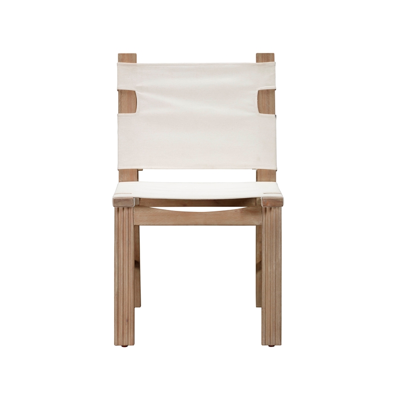 Pemberly Row Contemporary Cream Outdoor Dining Chair - Set of 2