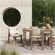 Pemberly Row Contemporary Cream Outdoor Dining Chair - Set of 2