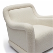Pemberly Row Transitional Upholstered  Cream Boucle Swivel Chair
